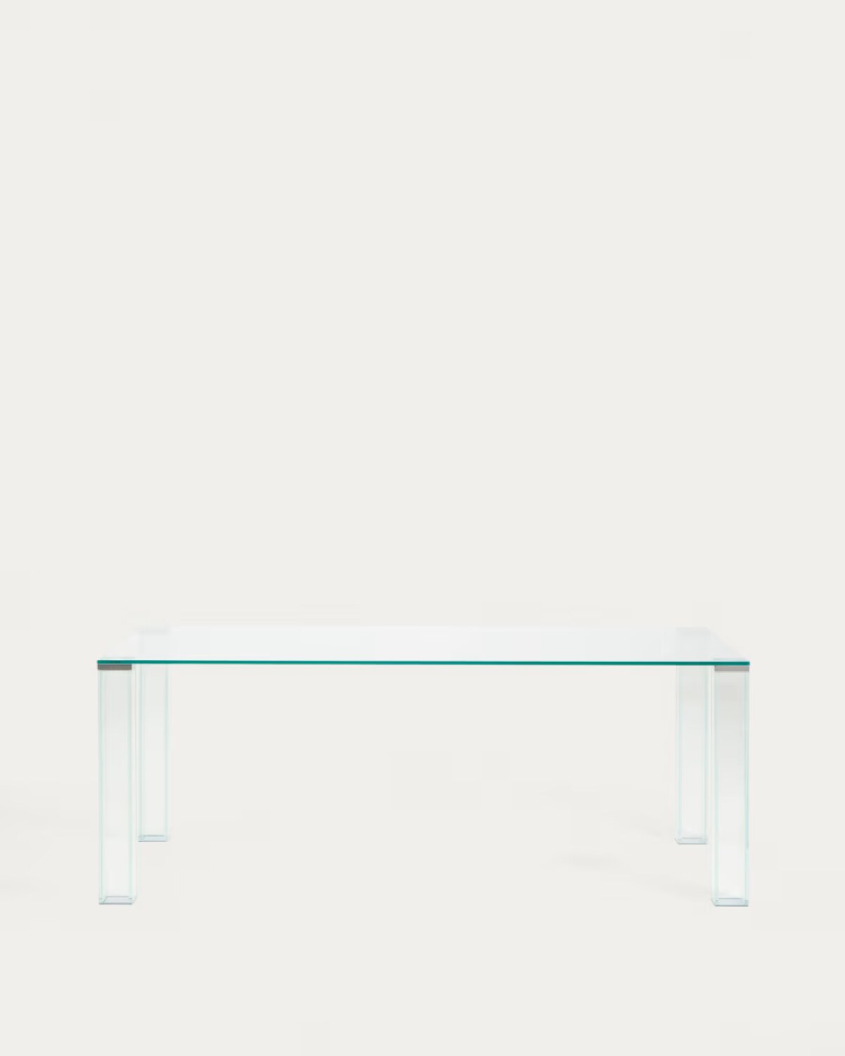 Adularia table in clear tempered glass 200 x 100cm