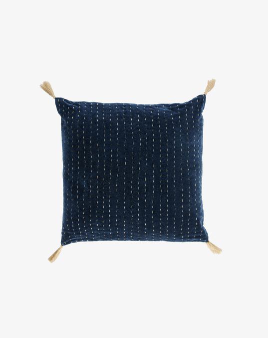 BERENICE blue corduroy cushion cover 45 x 45 cm