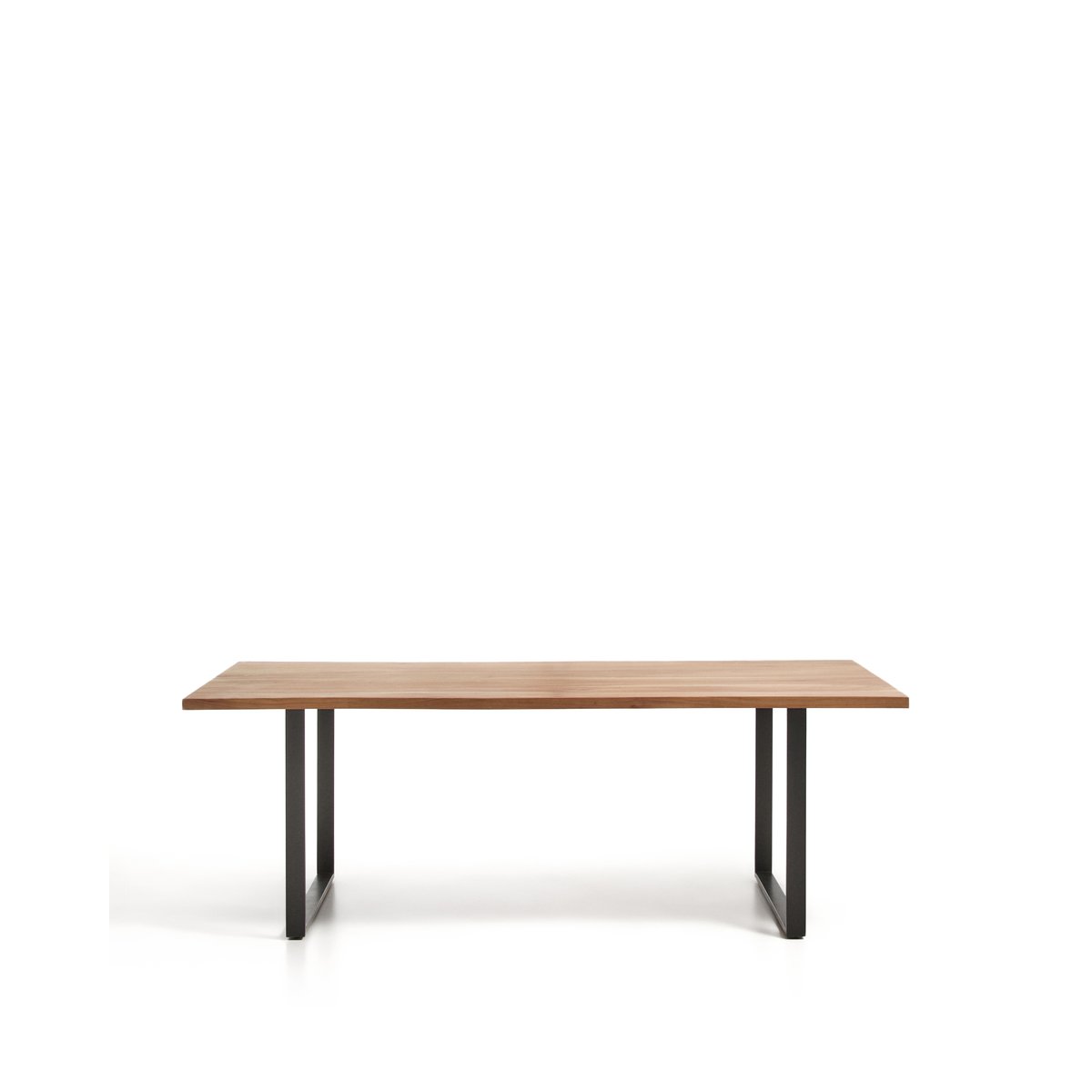 Uxue table in solid acacia wood with black steel legs 220 x 100 cm