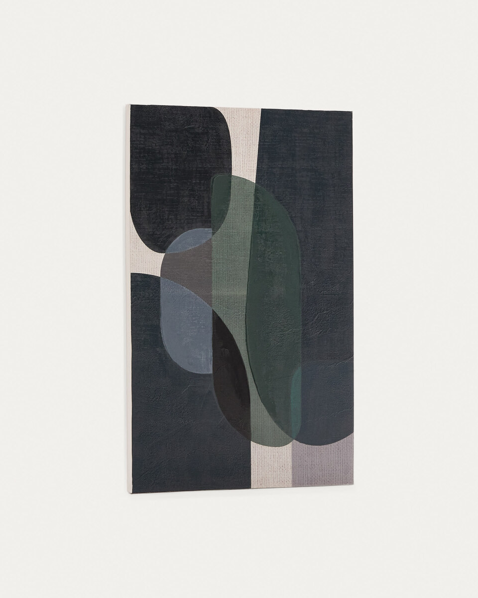 Nemsa blue and green abstract canvas. 90 x 60 cm