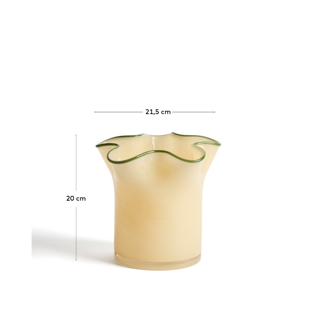 Endasi yellow glass vase 19.5cm