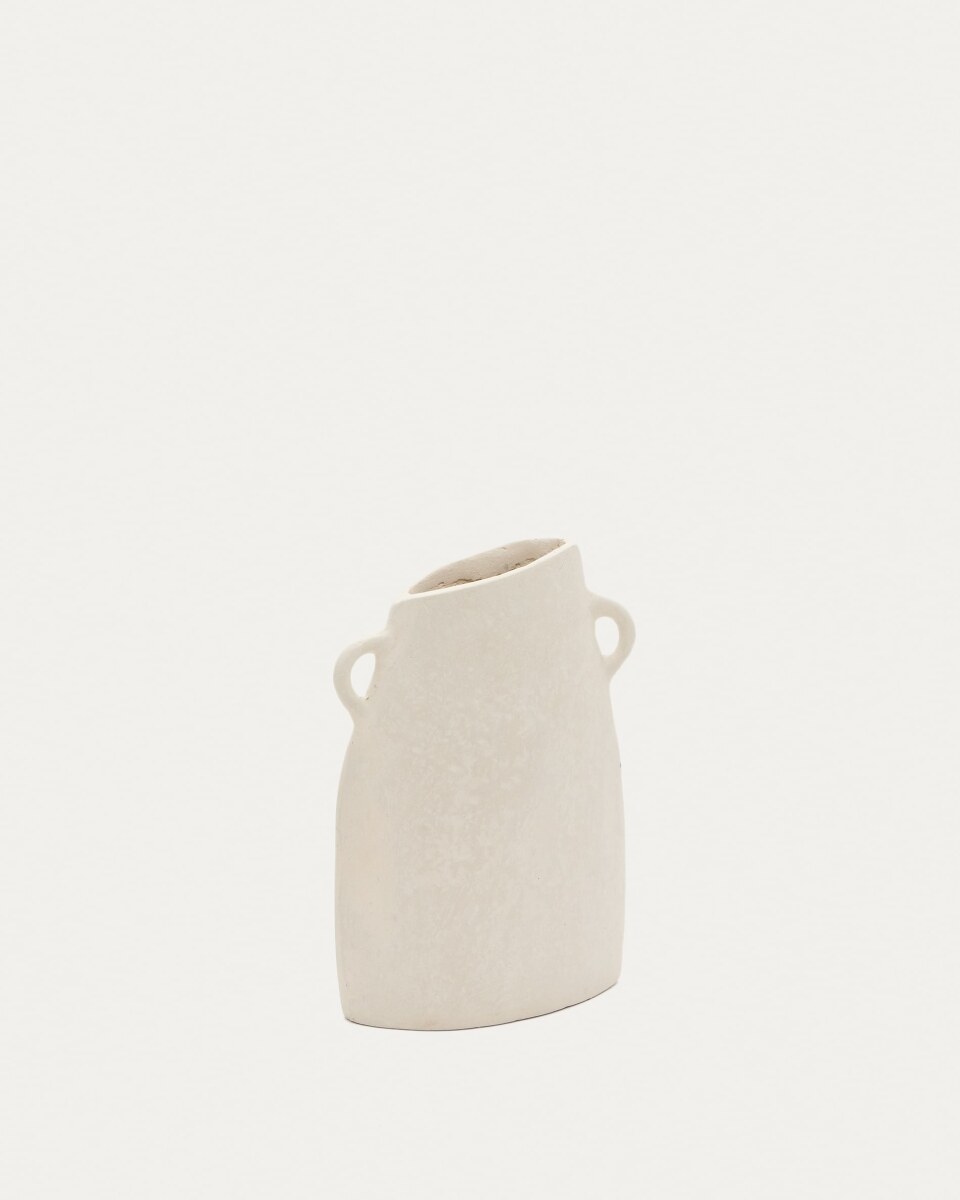 Neti white. papier mache vase. 27 cm