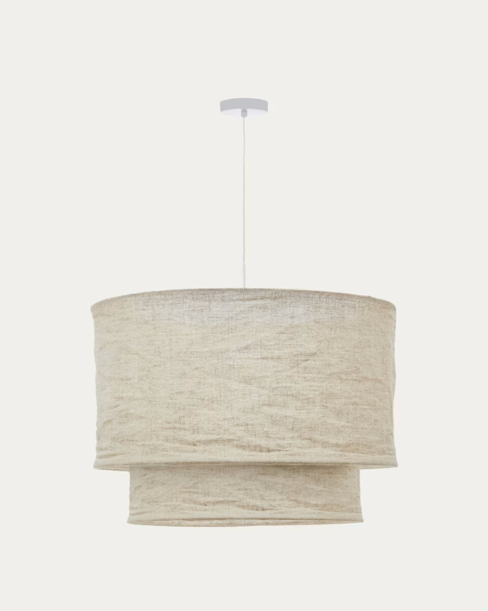 Mariela linen ceiling lamp shade in a beige finish  60 x 40 cm