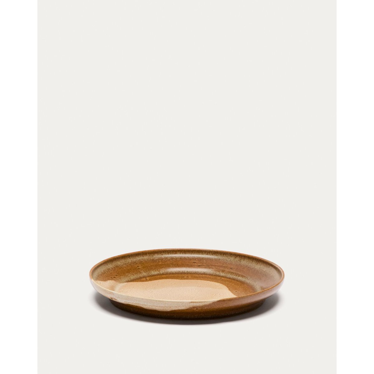 Brown ceramic Nagoli flat plate
