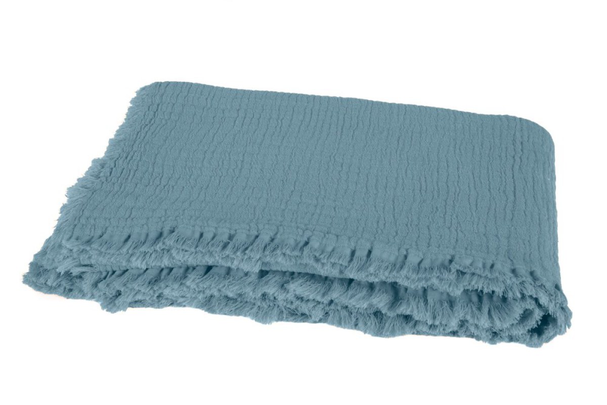 VANLY PLAID BLEU STONE 130X180