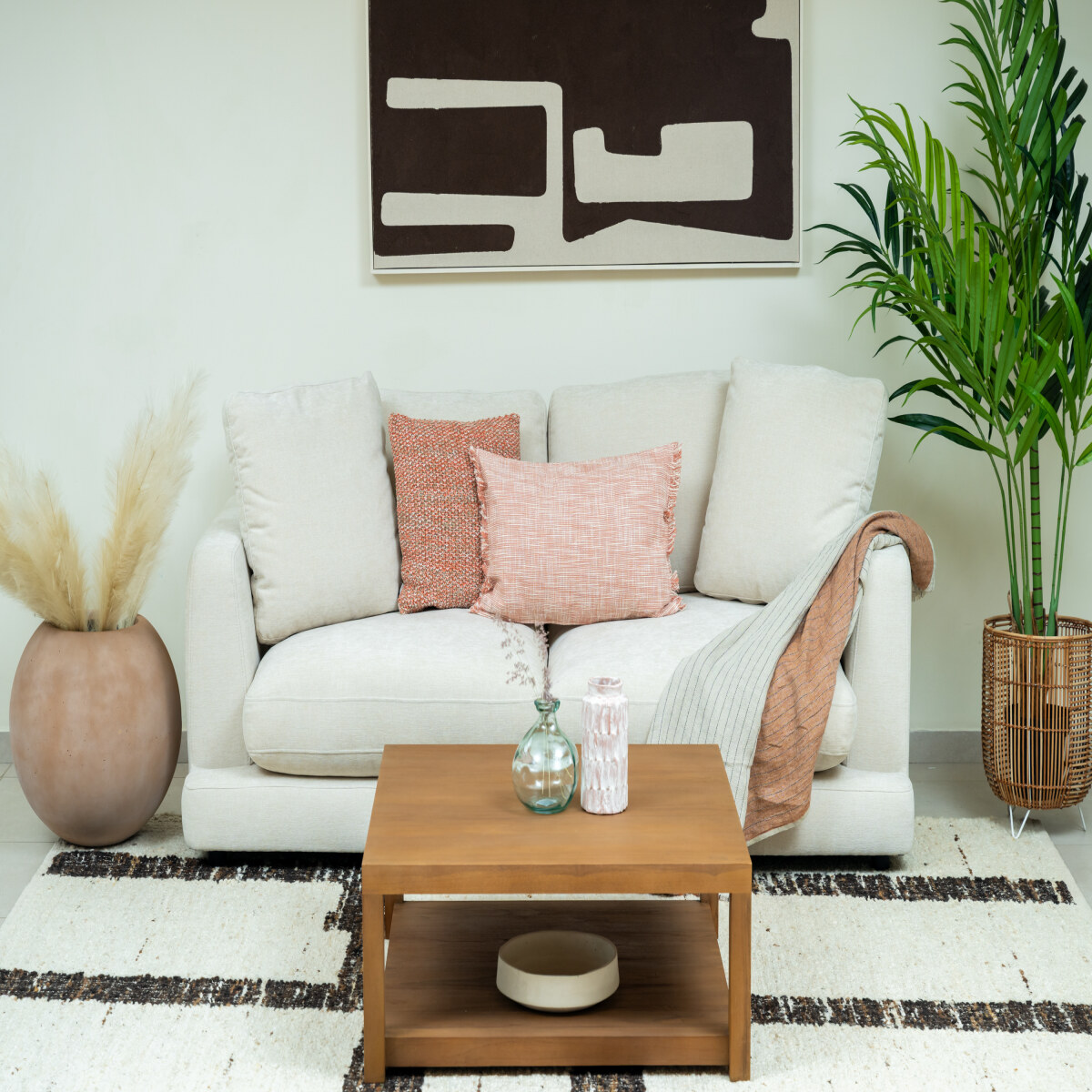 Gala 3-seater beige chenille sofa FSC Mix Credit 210cm