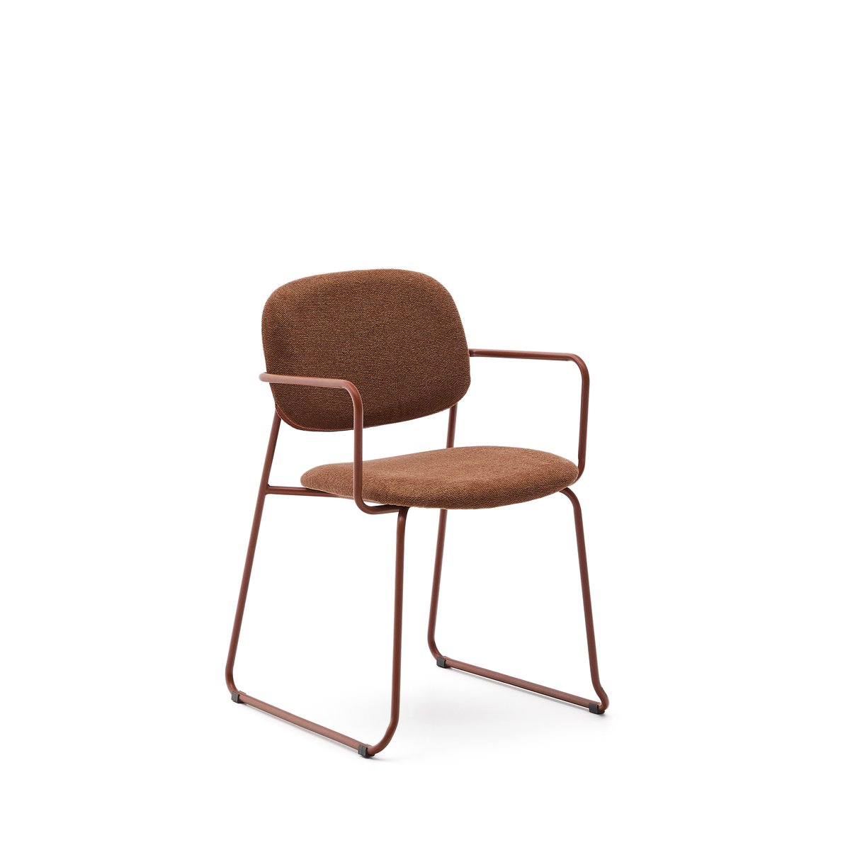 Meli chair in terracotta chenille with terracotta metal frame FSC Mix Credit