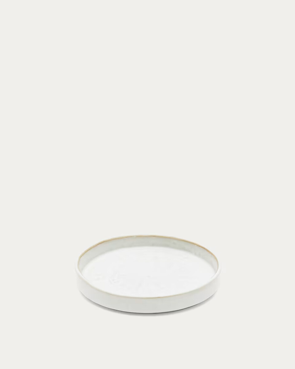 Serni white  ceramic dessert plate