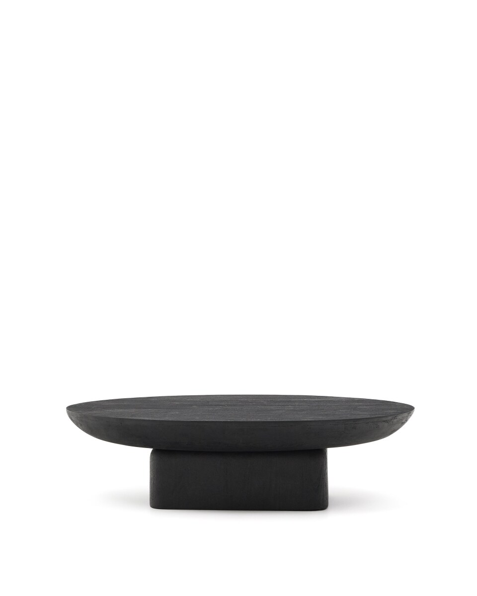Ovak coffee table in solid acacia wood with black finish FSC 100% 140 x 70cm