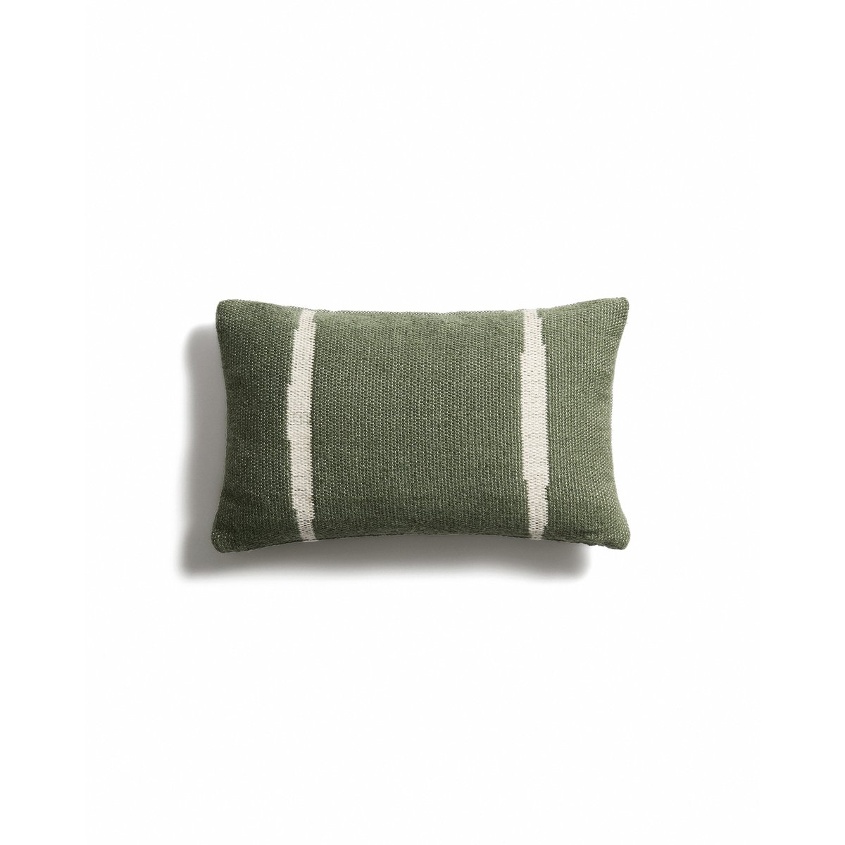 Daila green 100% PET jacquard cushion cover with Ikat graphic 30 x 50cm