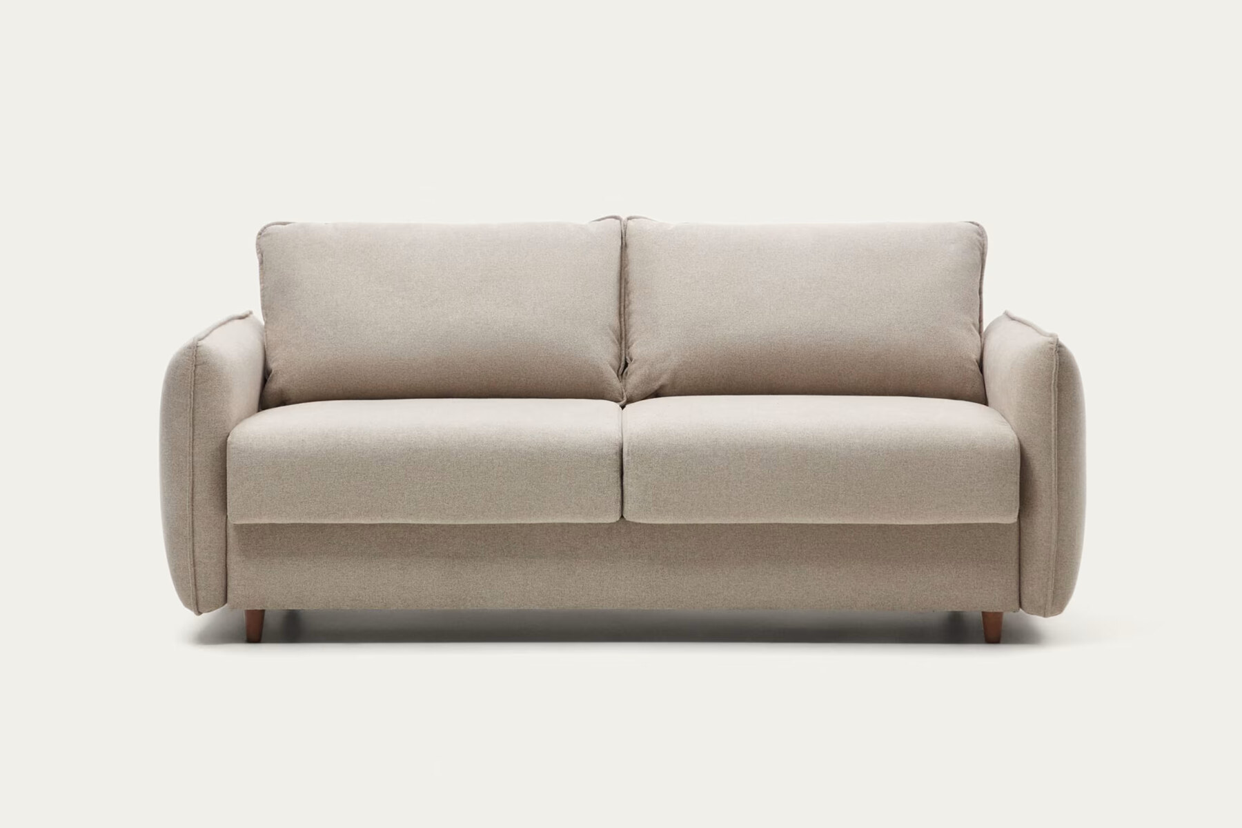 Carlota 2 seater sofa bed in beige chenille. 185 cm FSC Mix Credit