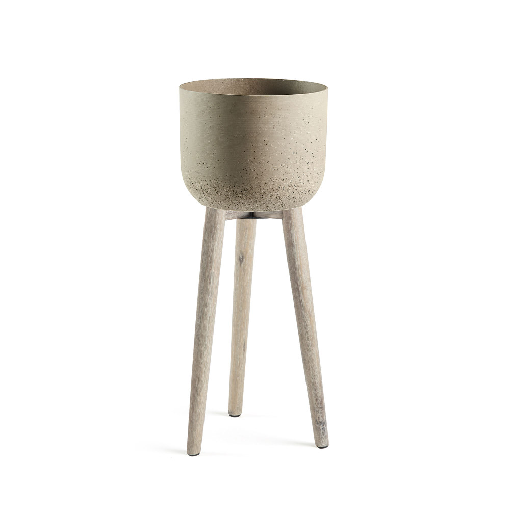 AA1763RF86 MERIDA Planter 86 acacia white brushed cement brown