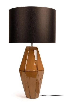 L3-C21-BR TABLELAMP CERAMICS WITH BROWN SHADE