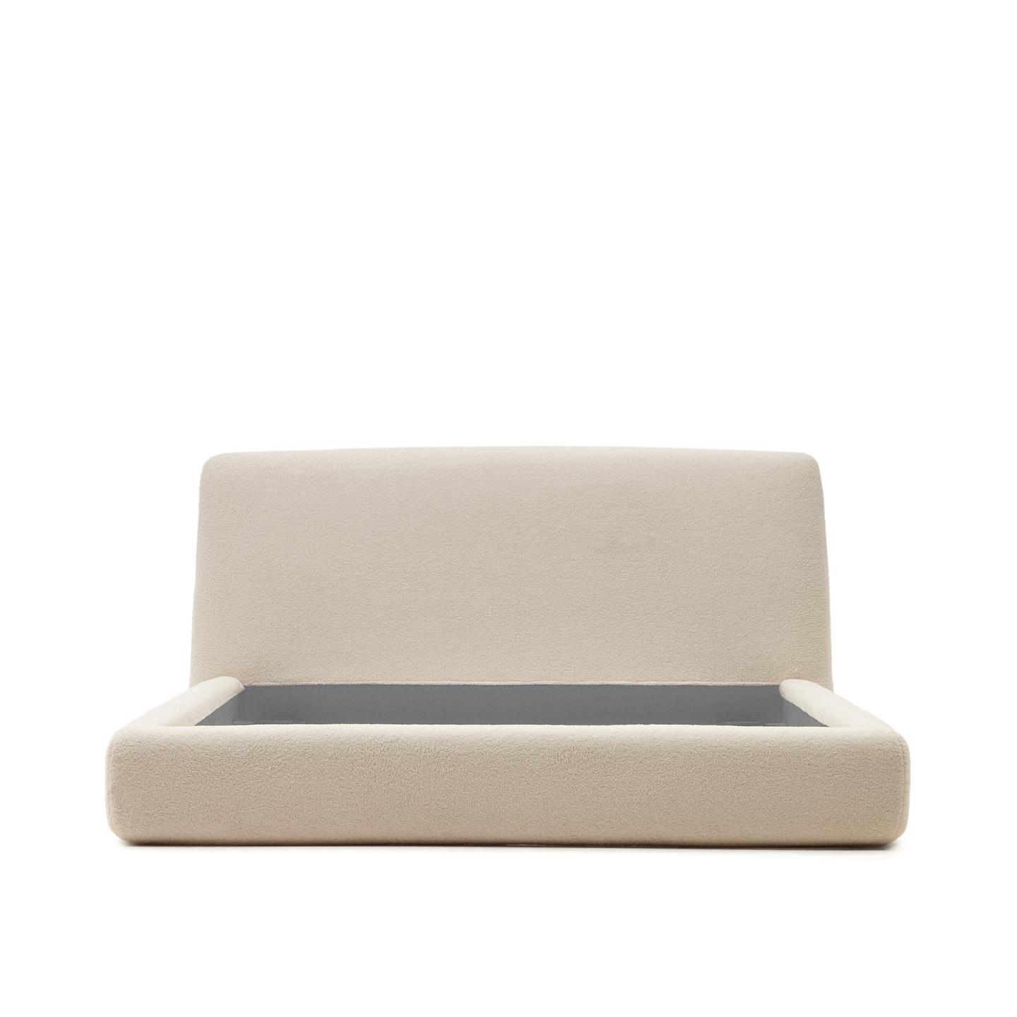 Martina bed with removable cover 180 x 200 cm Personalised fabric Brookyln Beige MTK0293
