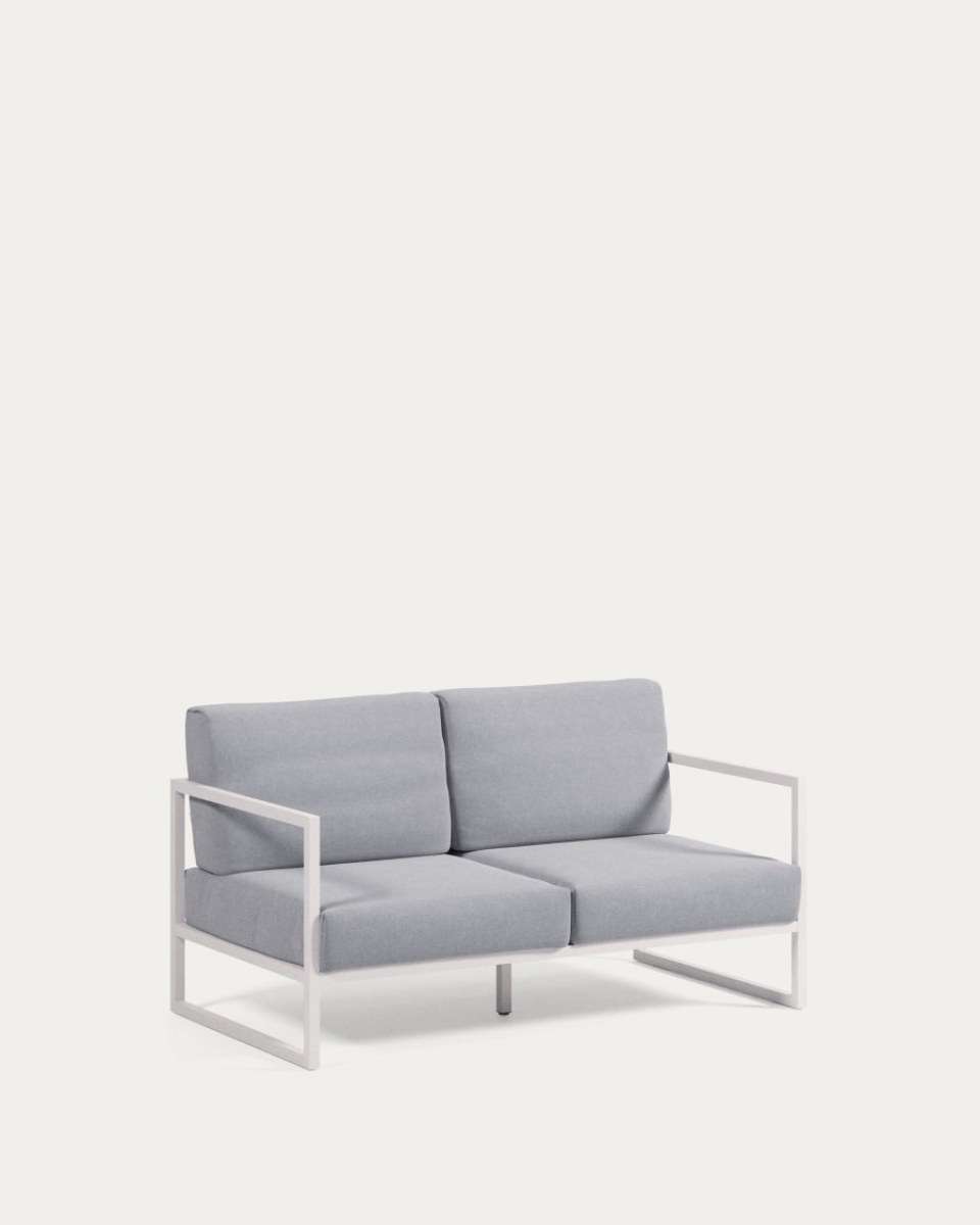 Comova 100% outdoor 2-seater sofa in blue and white aluminium- 150 cm