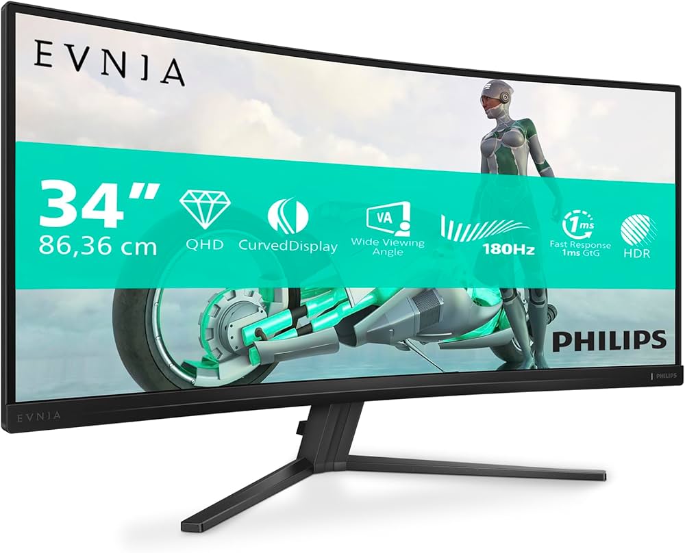 Gaming Monitor Philips Evnia 34'' with HDMI/Display ports