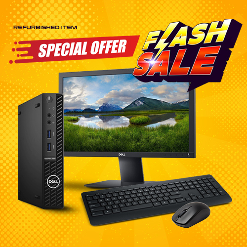 Refurbish Dell Complete Set PC  - MFF OPTI 3080 Core i5-10500/8GB/256GB NVME/Integrated Wifi/KB/MOUSE/WIN11PRO + Dell Monitor 20”(E2020H)