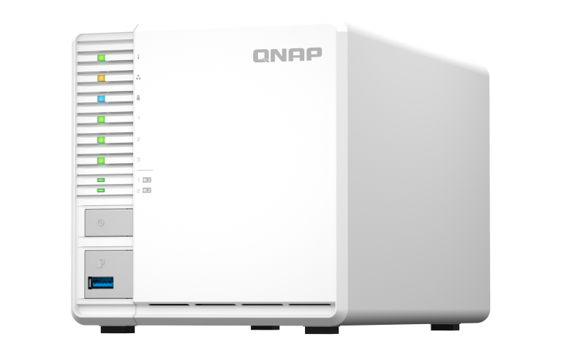 QNAP TS-364-4G High-performance 3-bay RAID 5 2.5GbE NAS with M.2 SSD caching for running virtual machines and Qtier