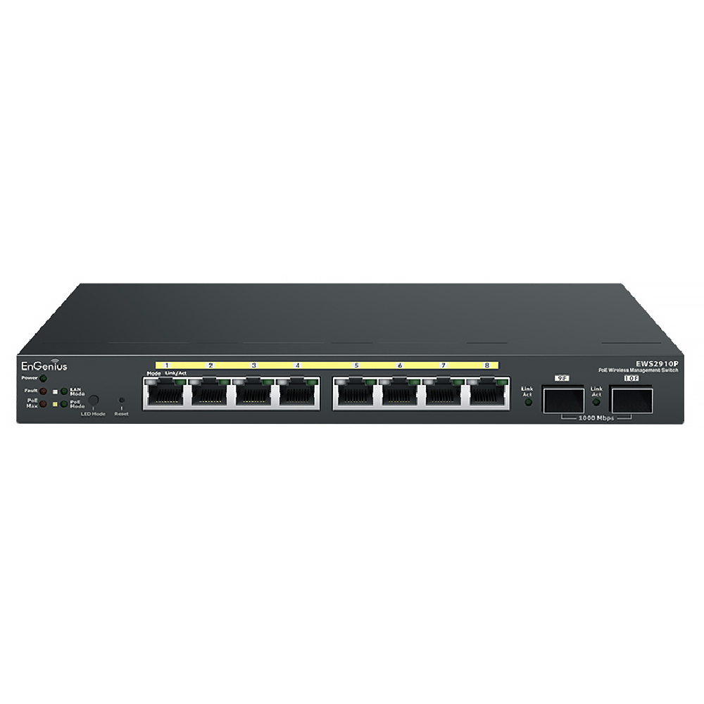 EWS2910P - MANAGED 8 PORT GIGABIT POE SWITCH | ENGENIUS