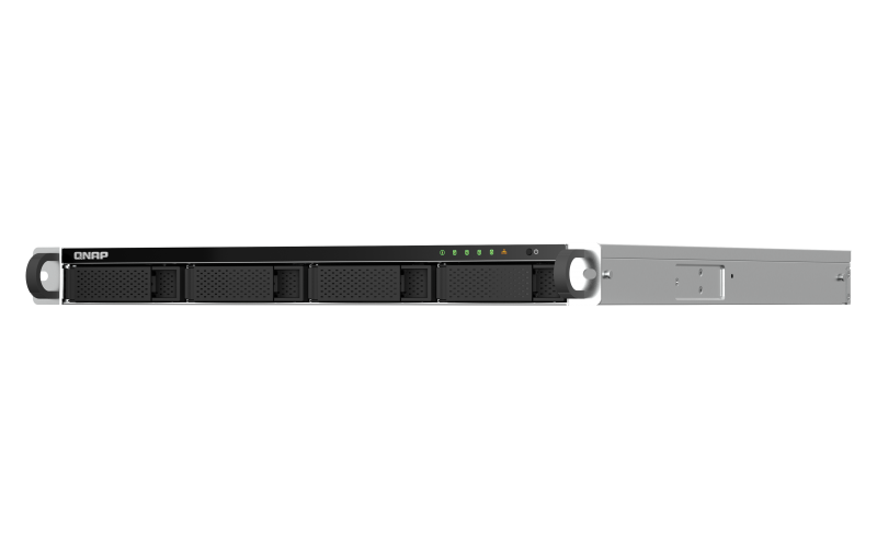 QNAP TS-464U-RP-8G Intel® quad-core rackmount NAS with dual-port 2.5GbE and PCIe expandability for high-speed transmission and virtualization applications