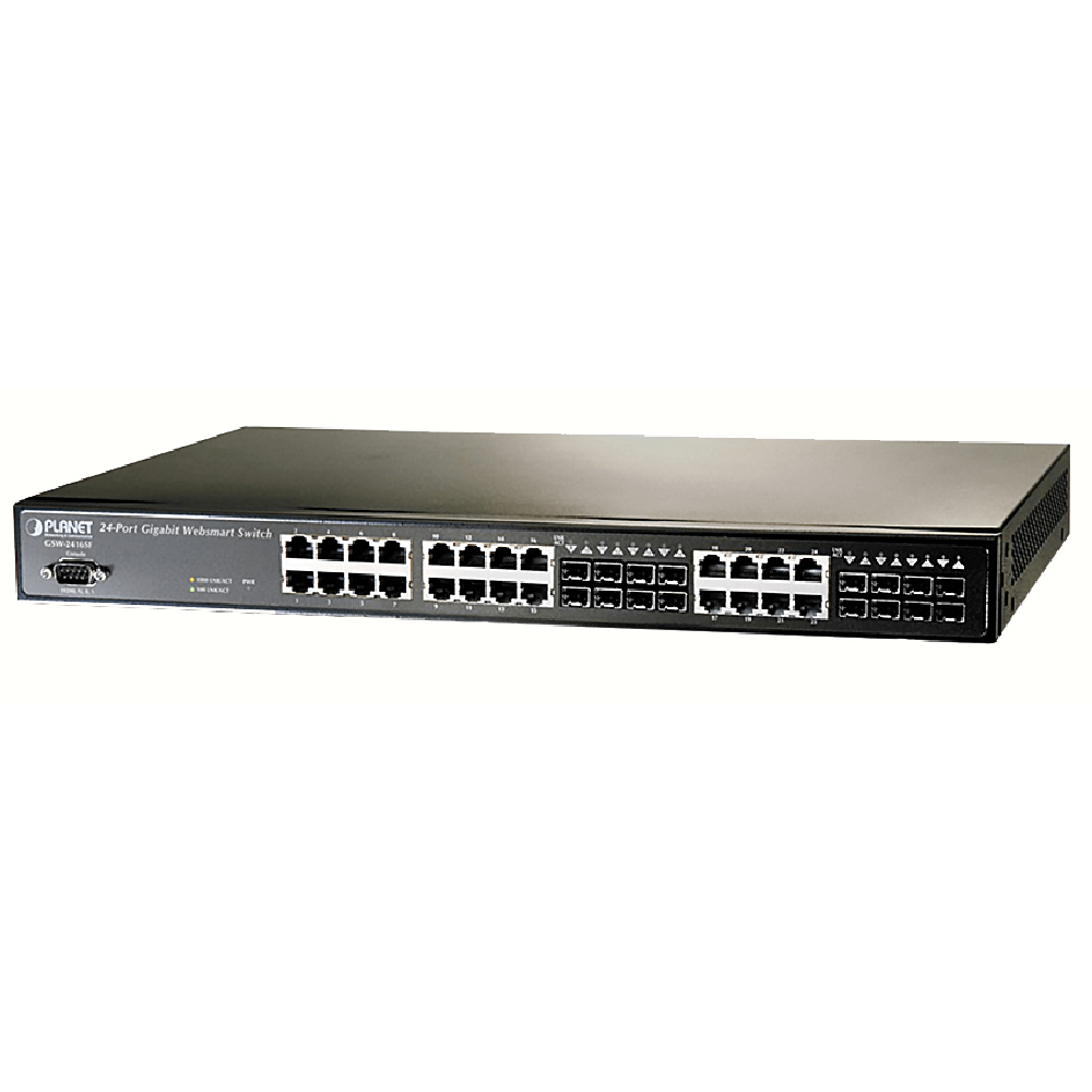 24-Port WEB Smart Gigabit Ethernet Switch With 16 SHARED SFP GSW-2416