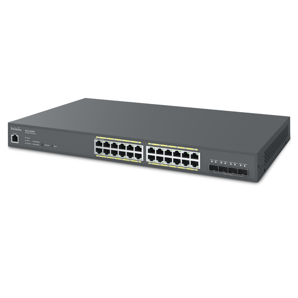 Engenius ECS-1528FP Cloud Managed 24-Port Gigabit Switch With 4 SFP+ PortS+ Managed POE+