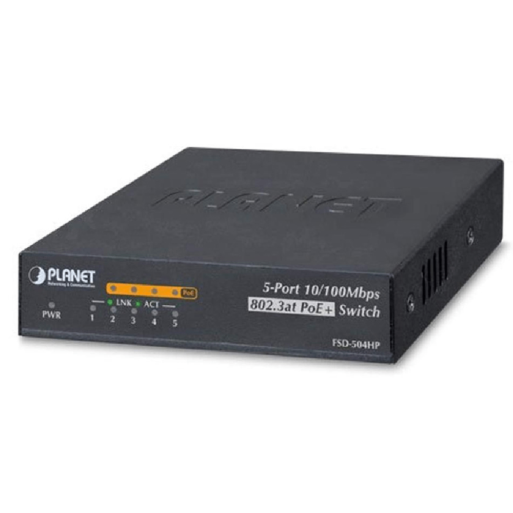 FSD-504HP - POE SWITCH 4 PORT 10/100 MBPS 802.3 + 1 PORT DESKTOP