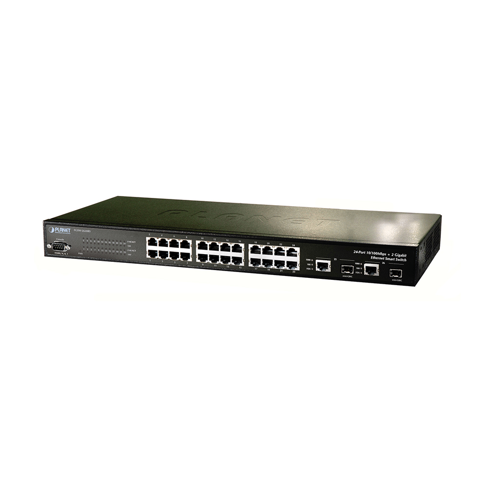 Planet FGSW-2620RS 24-Port 10/100BASE-TX + 2-Port 10/100/1000BASE-T / MINI-GBIC (SFP) Smart Switch FGSW-2620RS