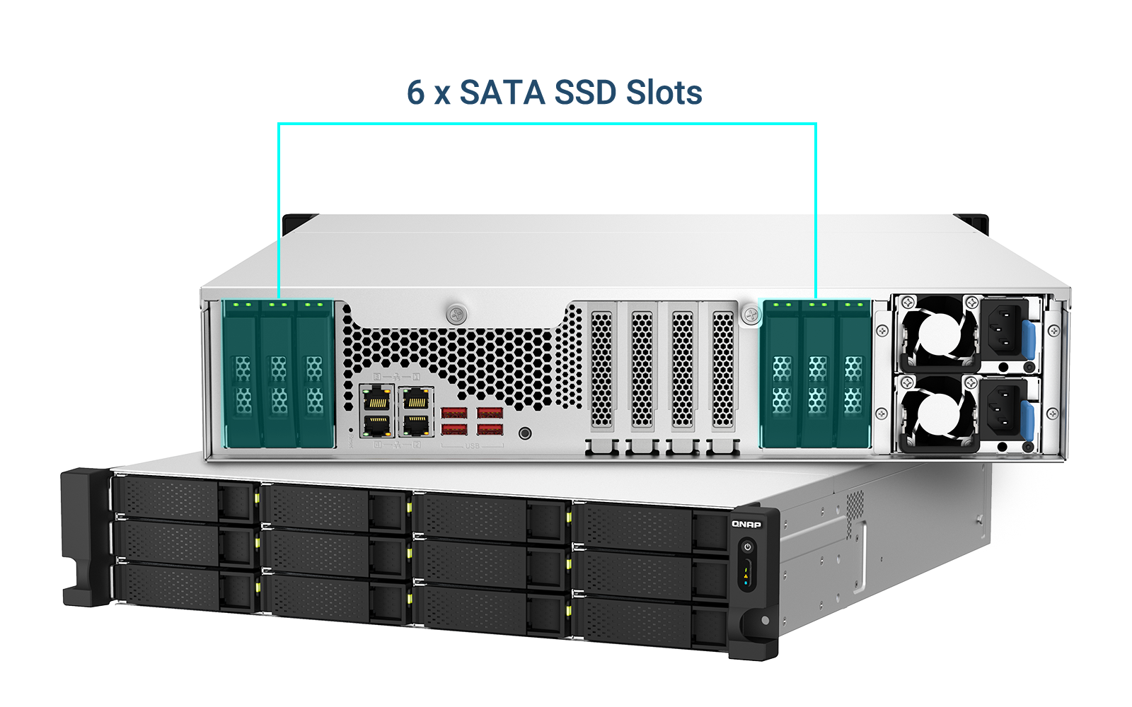 QNAP TS-h1887XU-RP Powerful 10GbE-ready hybrid storage with PCIe Gen 4 expandability supporting QuTS hero or QTS operating system