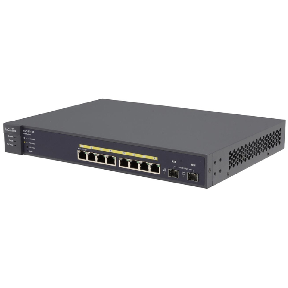 EGS5110P - 8 Port Gigabit Smart Switch With 2 Gigabit SFP Power Budget 130W
