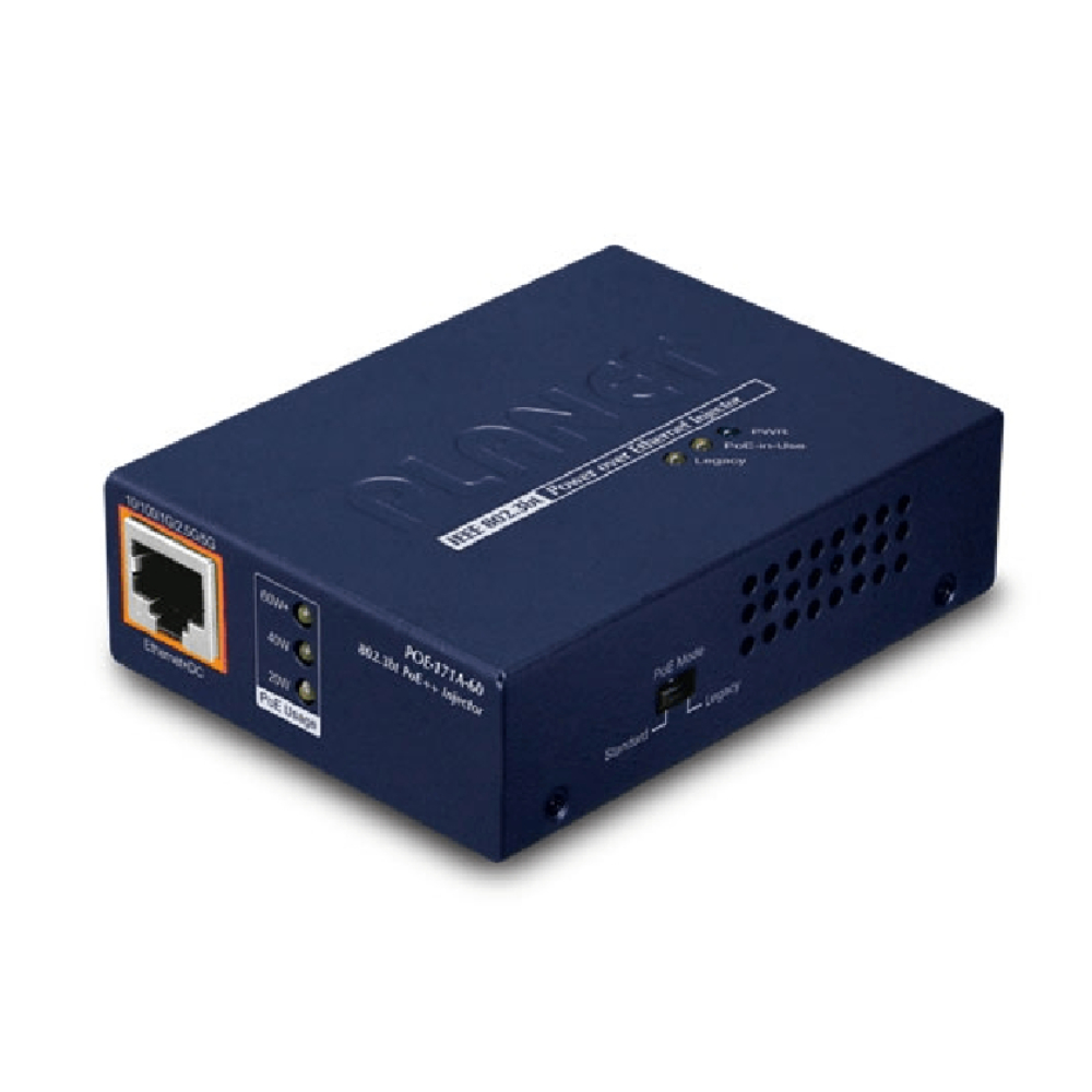 Planet POE-171A-60 Single-Port Multi-Gigabit 802.3bt PoE++ Injector (60 Watts)