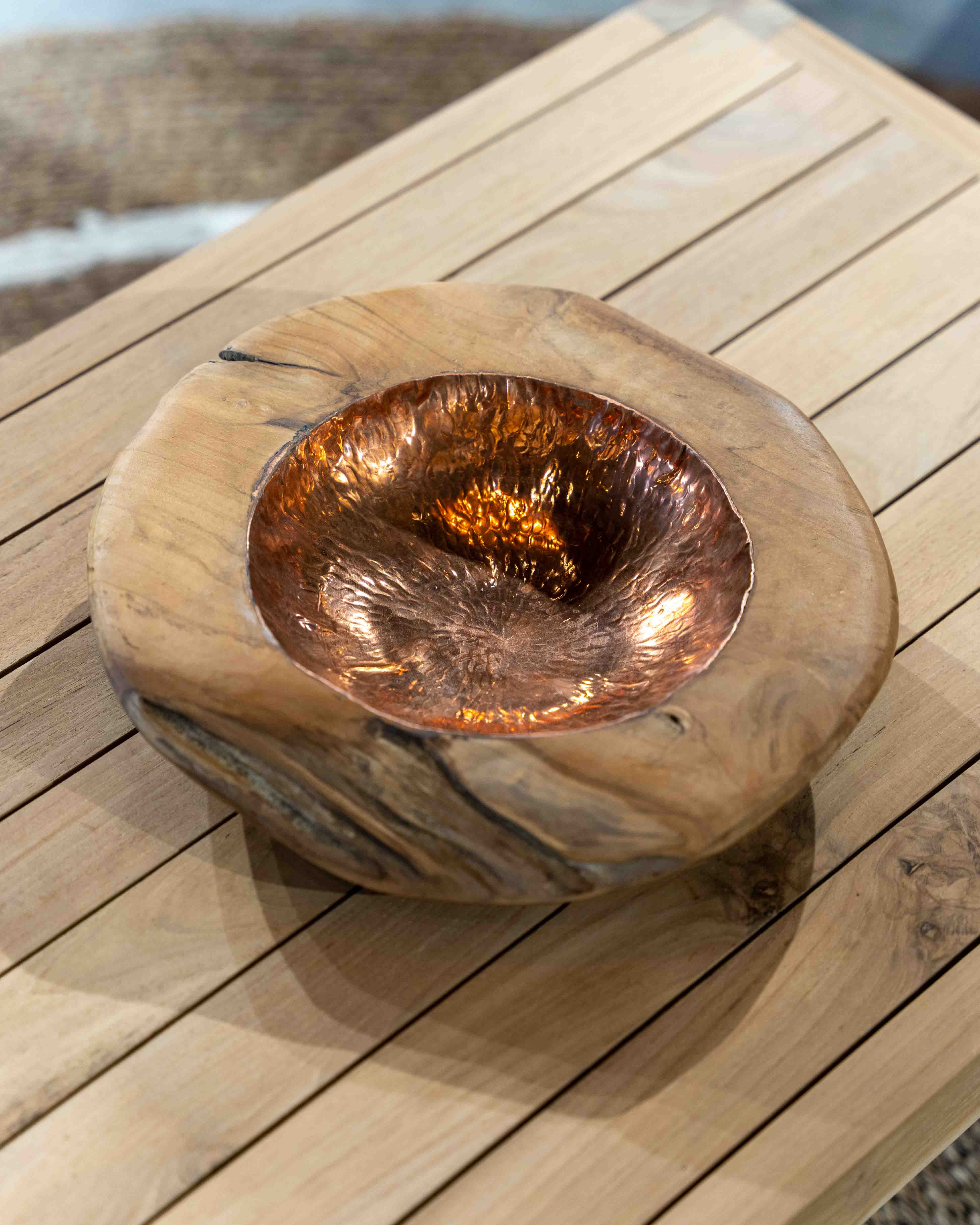 BOWL WITH COOPER MEDIUM- 40X40X7CM