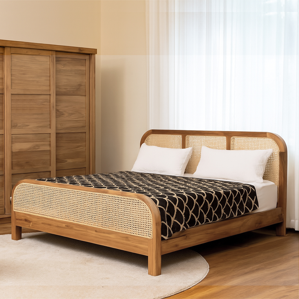 Round Rattan Bed Frame IP TEAK